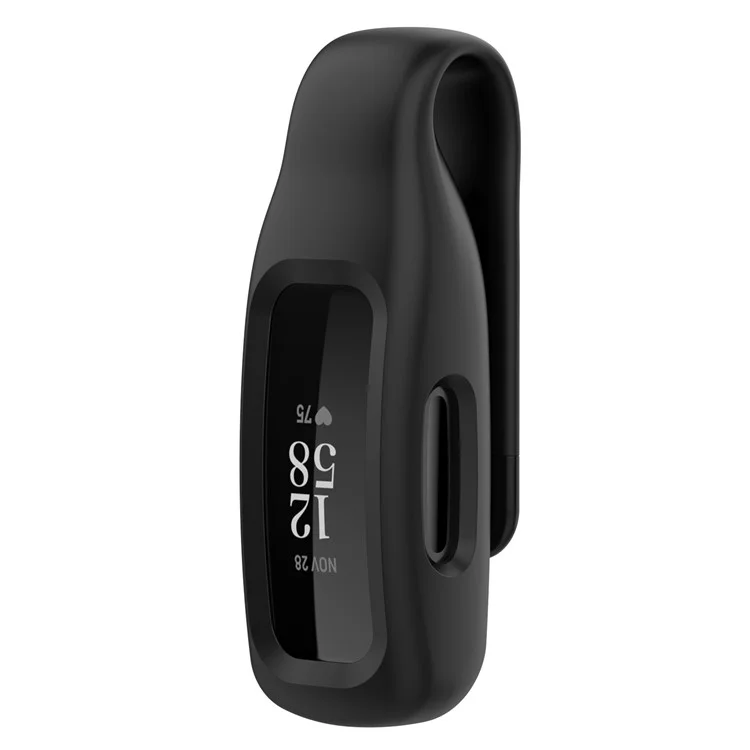 For Fitbit Inspire 3 / Inspire 2 / Ace 3 Silicone Clip Holder Protective Case Anti-Drop Fitness Tracker Cover - Black