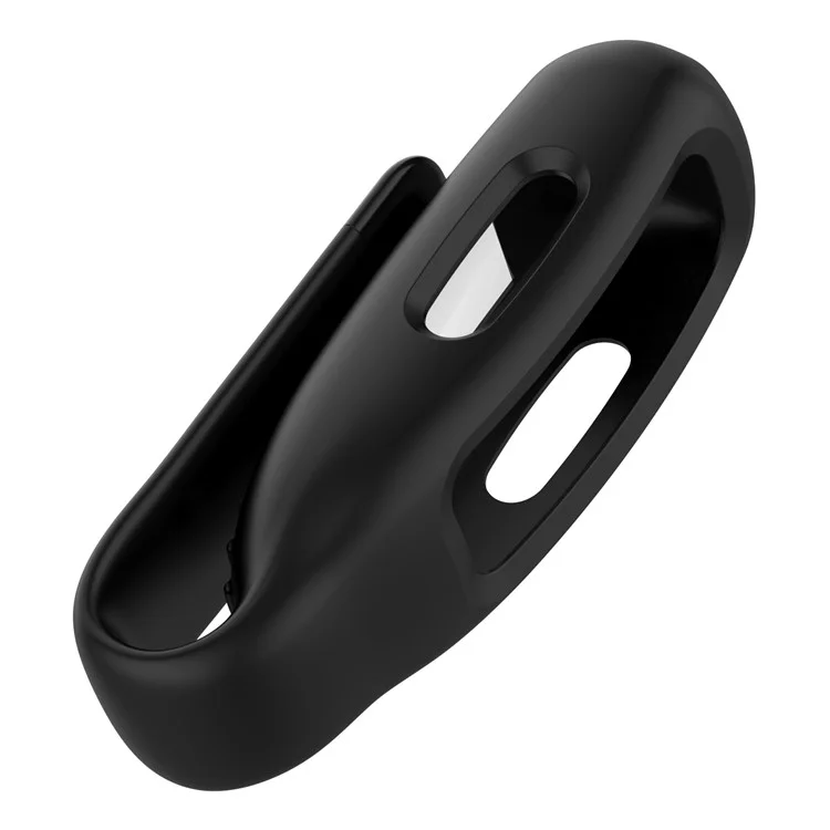 For Fitbit Inspire 3 / Inspire 2 / Ace 3 Silicone Clip Holder Protective Case Anti-Drop Fitness Tracker Cover - Black