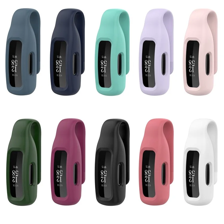 For Fitbit Inspire 3 / Inspire 2 / Ace 3 Silicone Clip Holder Protective Case Anti-Drop Fitness Tracker Cover - Black