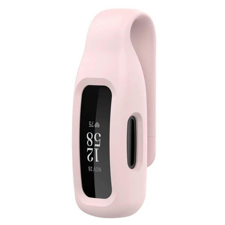 For Fitbit Inspire 3 / Inspire 2 / Ace 3 Silicone Clip Holder Protective Case Anti-Drop Fitness Tracker Cover - Rose Pink
