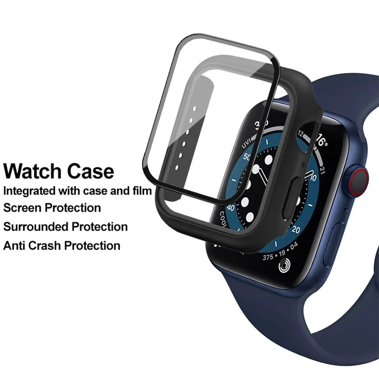 IMAK Protective Watch Case For Apple Watch SE 40mm / SE (2022) 40mm / Watch Series 6 / 5 / 4 40mm, Hard PC Case with HD Tempered Glass - Black