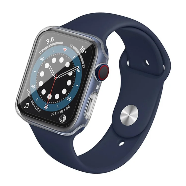 IMAK Funda para reloj para Apple Watch SE 44mm / SE (2022) 44mm / Watch Series 6 / 5 / 4 44mm, Cubierta antirayones del reloj con protector de pantalla de cristal templado HD - Transparente