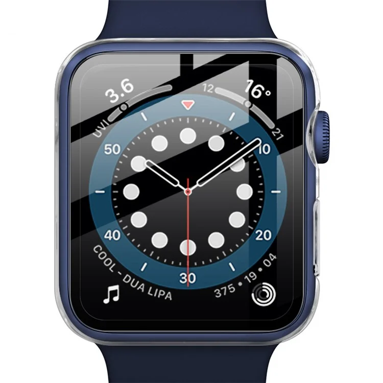 IMAK Funda para reloj para Apple Watch SE 44mm / SE (2022) 44mm / Watch Series 6 / 5 / 4 44mm, Cubierta antirayones del reloj con protector de pantalla de cristal templado HD - Transparente