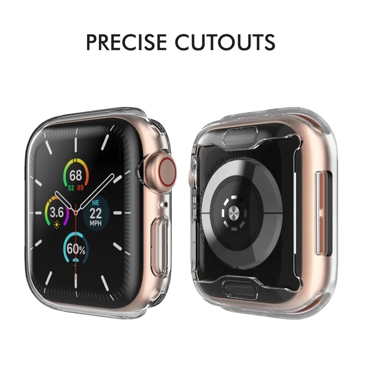 AHASTYLE WA05 2PCS Para Apple Watch SE (2022) 44mm / SE 44mm / Série 4 / 5 / 6 44mm HD Transparente TPU Smart Watch Frame Cover Protective Case