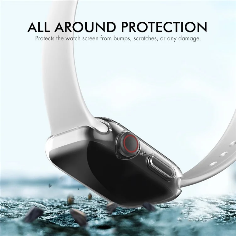 AHASTYLE WA05 2PCS Para Apple Watch SE (2022) 44mm / SE 44mm / Série 4 / 5 / 6 44mm HD Transparente TPU Smart Watch Frame Cover Protective Case