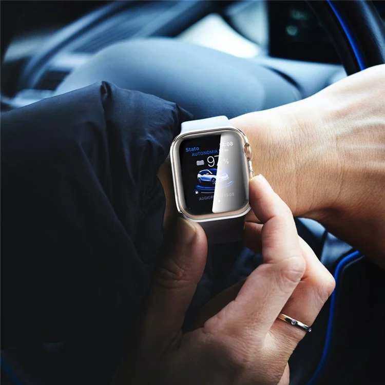 AHASTYLE WA05 2PCS Para Apple Watch SE (2022) 44mm / SE 44mm / Série 4 / 5 / 6 44mm HD Transparente TPU Smart Watch Frame Cover Protective Case