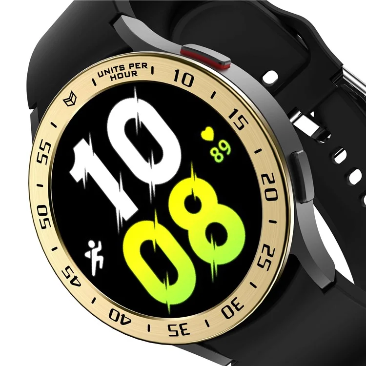 Für Samsung Galaxy Watch 5 44mm Ring Ring Styling Frame Hülle Anti-kratzer-uhr-abdeckung Mit Zifferblattplatte - Gold / Schwarz