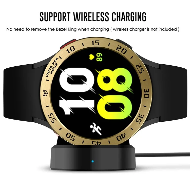 Für Samsung Galaxy Watch 5 44mm Ring Ring Styling Frame Hülle Anti-kratzer-uhr-abdeckung Mit Zifferblattplatte - Gold / Schwarz