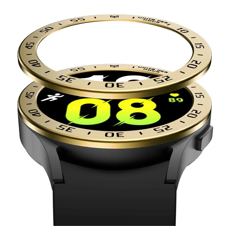 Für Samsung Galaxy Watch 5 44mm Ring Ring Styling Frame Hülle Anti-kratzer-uhr-abdeckung Mit Zifferblattplatte - Gold / Schwarz