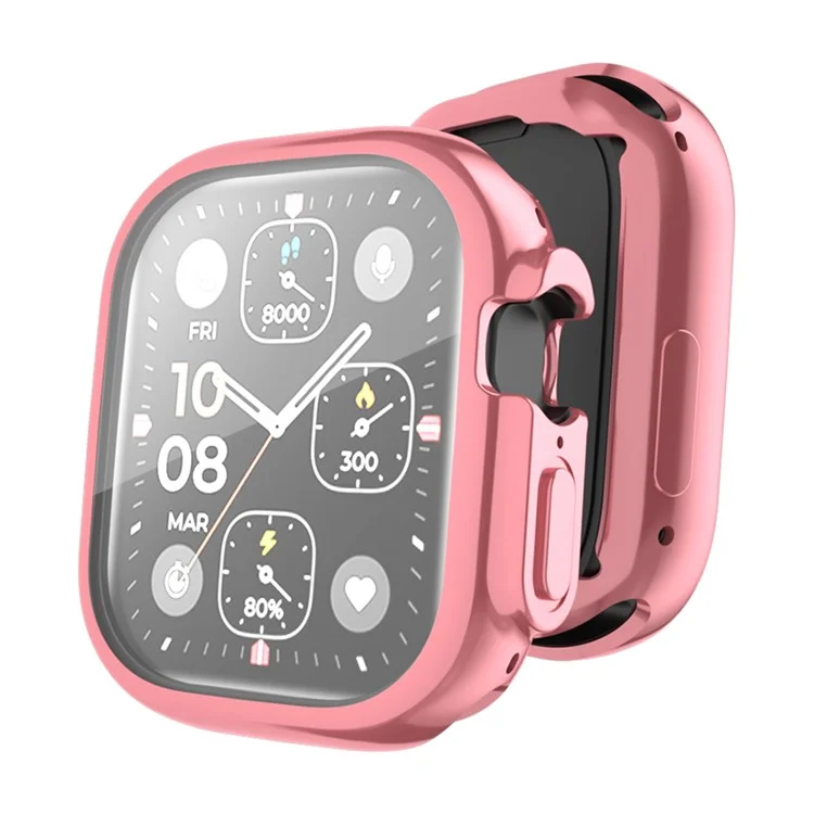 ENKAY HAT PRINCE For Apple Watch Ultra 2 49mm / Ultra 49mm Electroplating TPU Watch Cover Full Protection Drop-Resistant Screen Protector Case - Pink