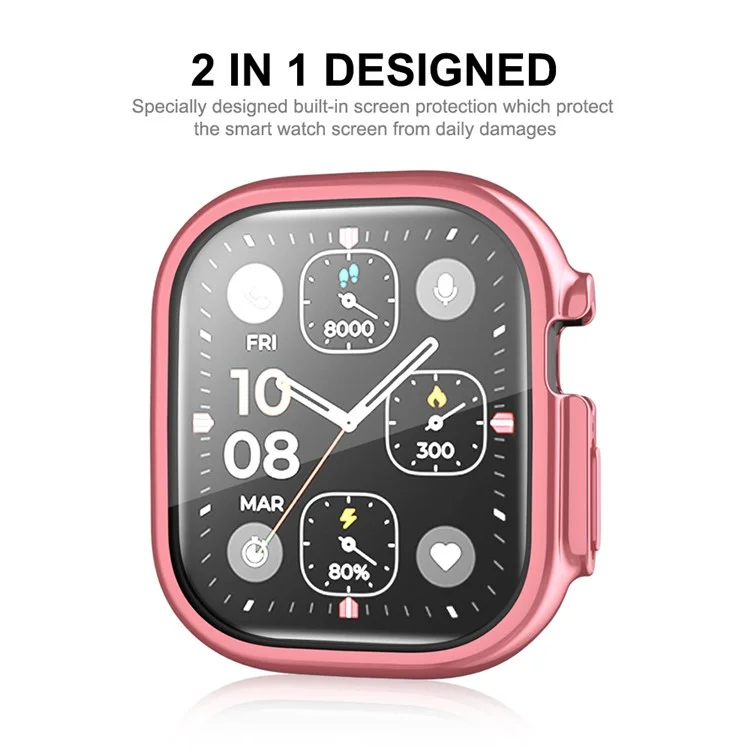 ENKAY HAT PRINCE For Apple Watch Ultra 2 49mm / Ultra 49mm Electroplating TPU Watch Cover Full Protection Drop-Resistant Screen Protector Case - Pink