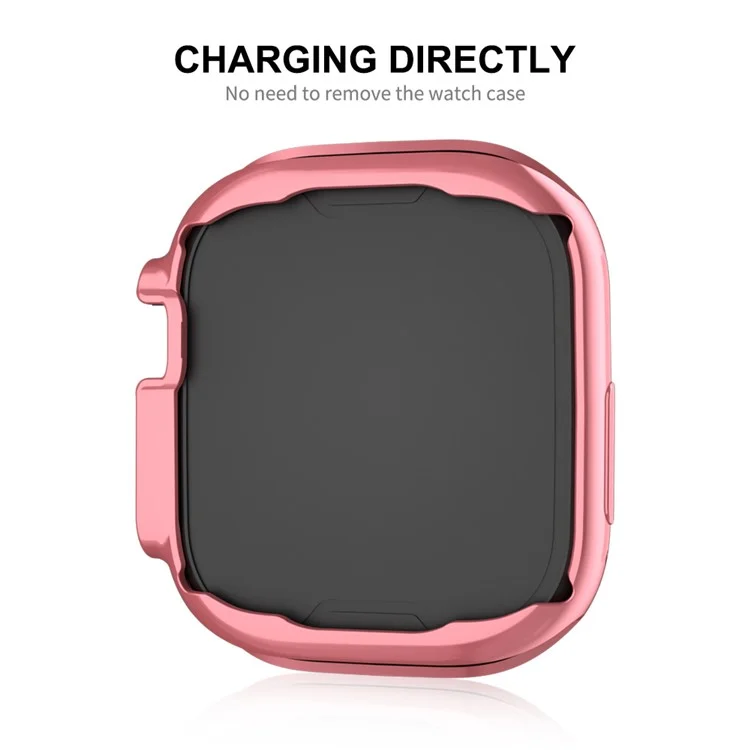 ENKAY HAT PRINCE For Apple Watch Ultra 2 49mm / Ultra 49mm Electroplating TPU Watch Cover Full Protection Drop-Resistant Screen Protector Case - Pink