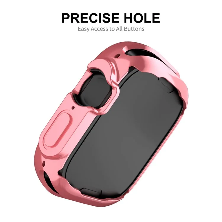 ENKAY HAT PRINCE For Apple Watch Ultra 2 49mm / Ultra 49mm Electroplating TPU Watch Cover Full Protection Drop-Resistant Screen Protector Case - Pink