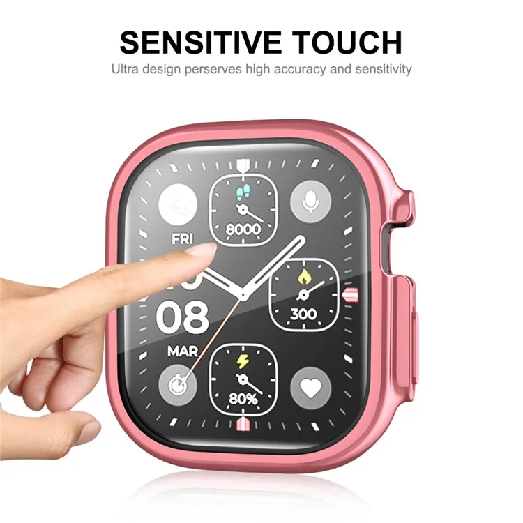 ENKAY HAT PRINCE For Apple Watch Ultra 2 49mm / Ultra 49mm Electroplating TPU Watch Cover Full Protection Drop-Resistant Screen Protector Case - Pink