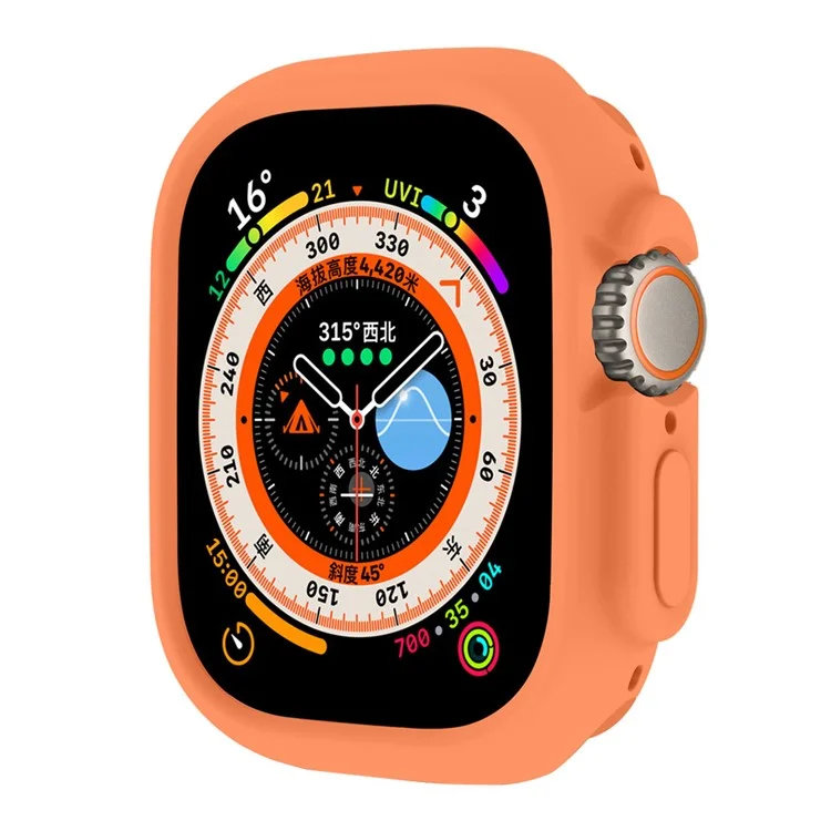ENKAY HAT PRINCE For Apple Watch Ultra 2 49mm / Ultra 49mm Soft TPU Watch Case Candy Color Hollow-out Protective Impact Resistant Frame Shell - Orange