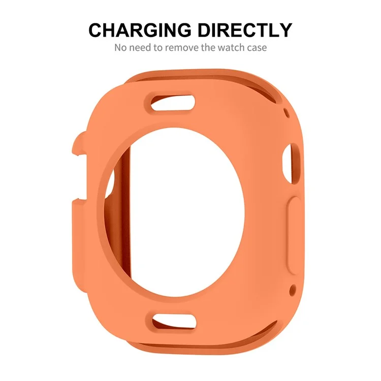 ENKAY HAT PRINCE For Apple Watch Ultra 2 49mm / Ultra 49mm Soft TPU Watch Case Candy Color Hollow-out Protective Impact Resistant Frame Shell - Orange