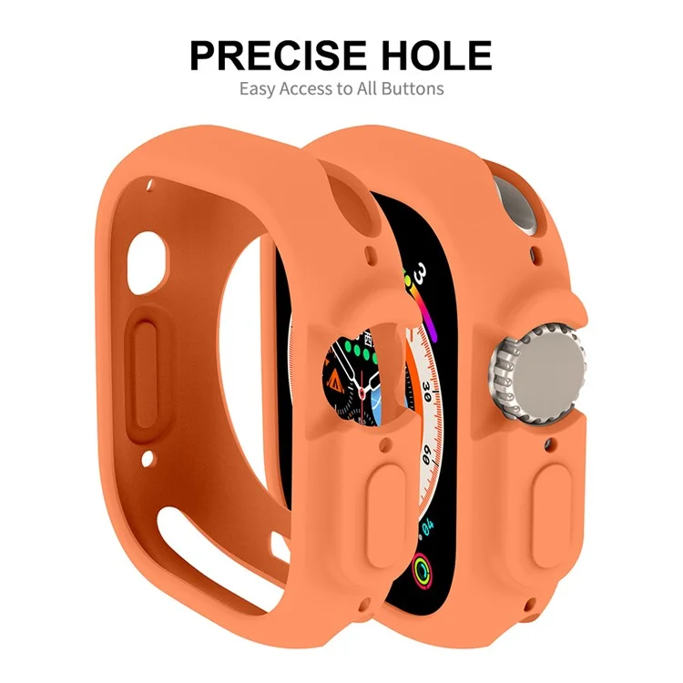 ENKAY HAT PRINCE For Apple Watch Ultra 2 49mm / Ultra 49mm Soft TPU Watch Case Candy Color Hollow-out Protective Impact Resistant Frame Shell - Orange