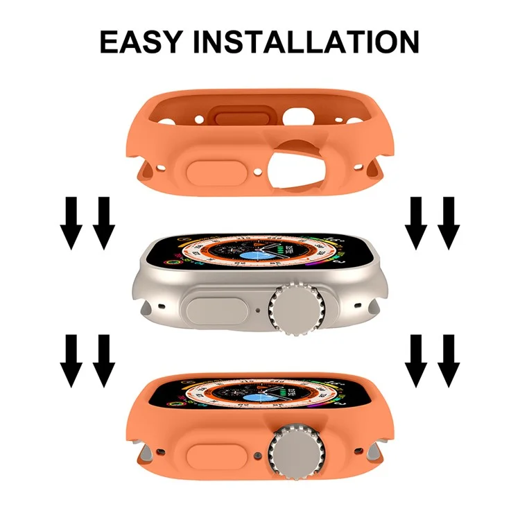 ENKAY HAT PRINCE For Apple Watch Ultra 2 49mm / Ultra 49mm Soft TPU Watch Case Candy Color Hollow-out Protective Impact Resistant Frame Shell - Orange