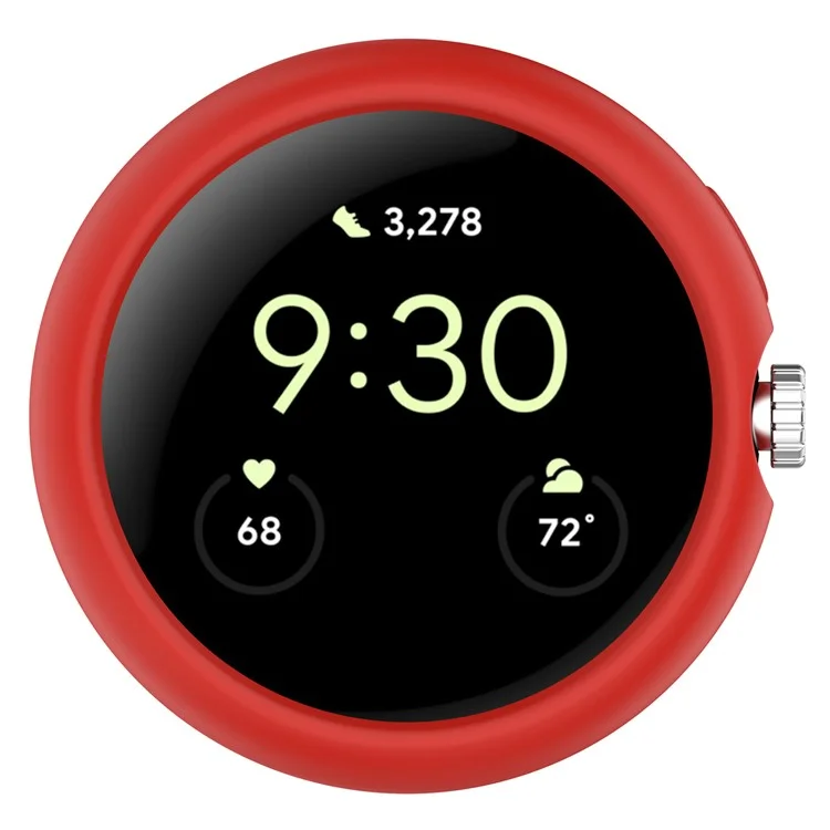 Para Google Pixel Watch Half Cover Hard PC Ratio de Reloj PC Anti - Rojo