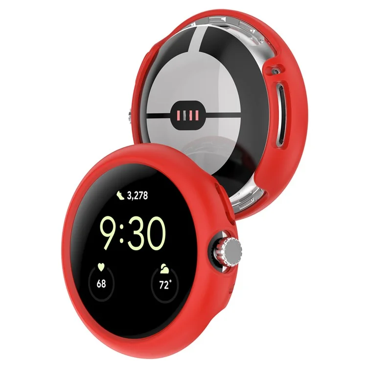 Para Google Pixel Watch Half Cover Hard PC Ratio de Reloj PC Anti - Rojo