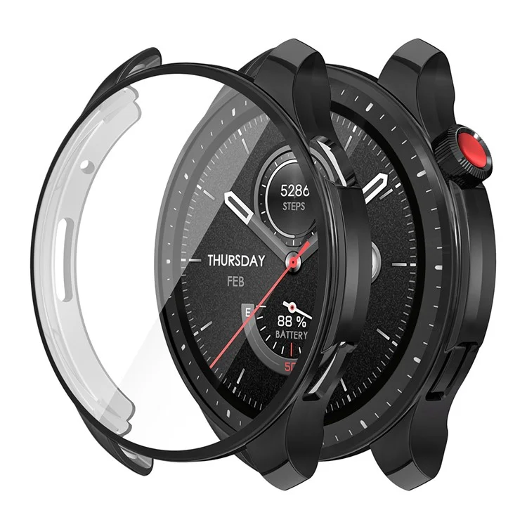 Enkay Hat Prince Für Huami Amazfit GTR 46mm Elektroplierende TPU Watch Case Anti-drop-abdeckung Mit Bildschirmschutz - Schwarz