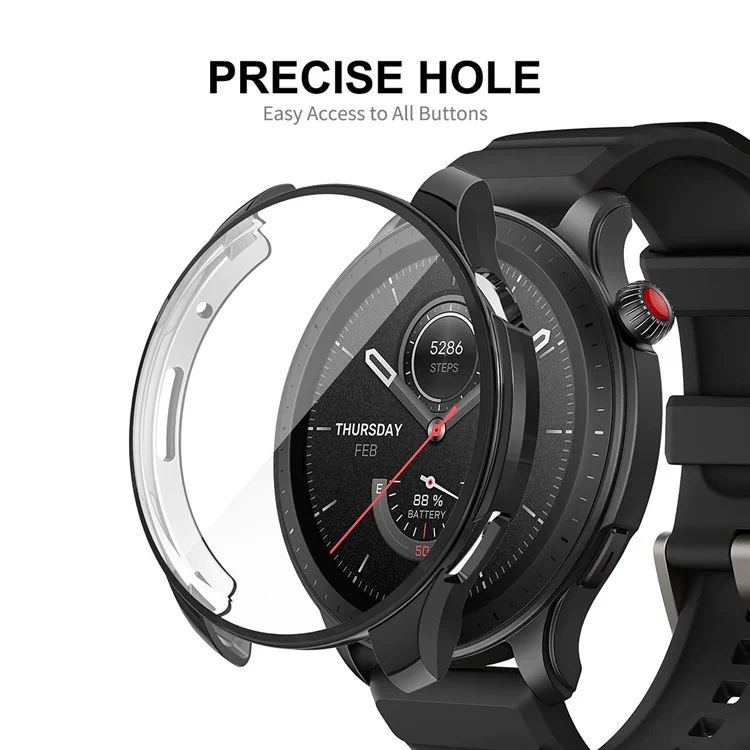 Enkay Hat Prince Für Huami Amazfit GTR 46mm Elektroplierende TPU Watch Case Anti-drop-abdeckung Mit Bildschirmschutz - Schwarz