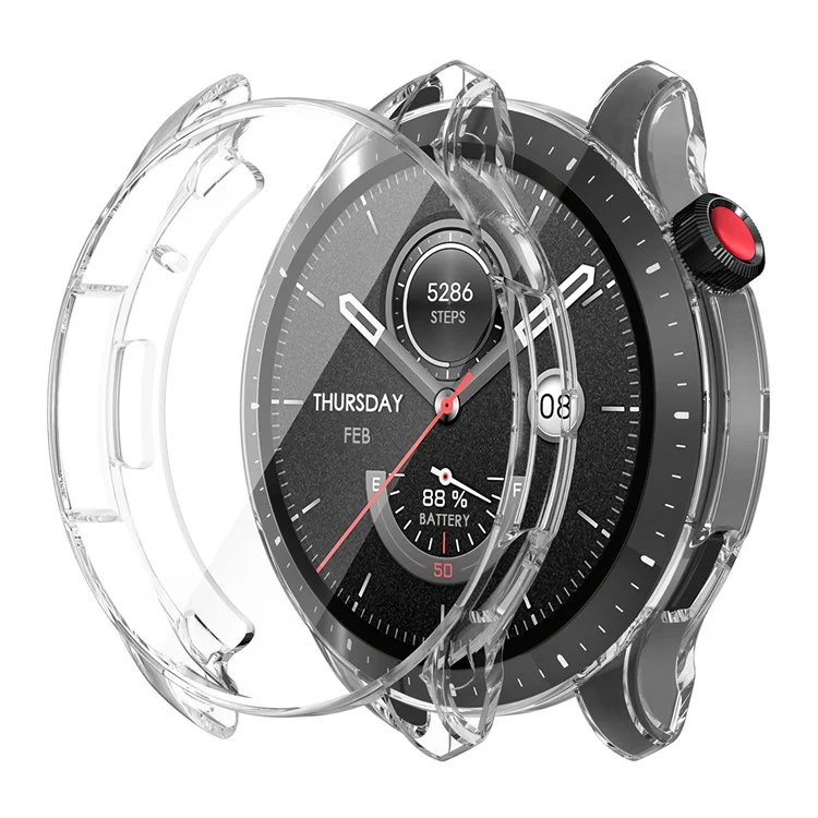 ENKAY HAT PRINCE para Huami Amazfit GTR 4 46mm Caixa de Relógio Transparente Proteção de Tela de Cobertura Total Capa TPU