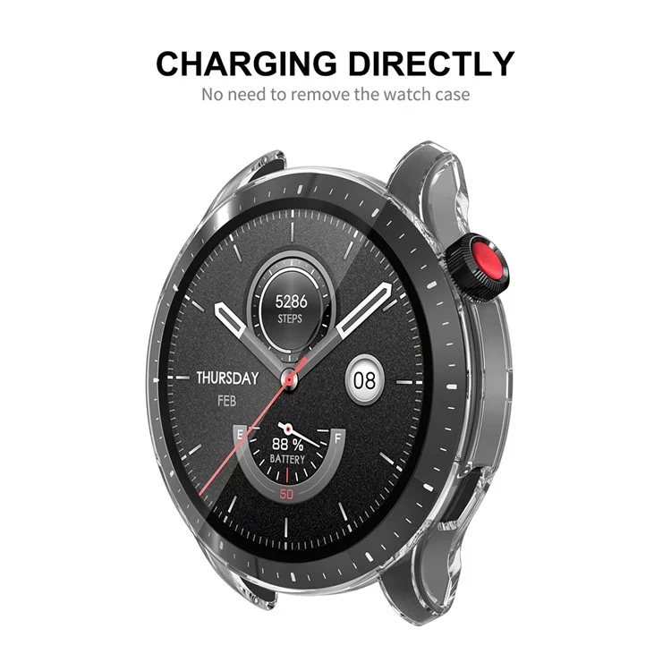ENKAY HAT PRINCE para Huami Amazfit GTR 4 46mm Caixa de Relógio Transparente Proteção de Tela de Cobertura Total Capa TPU