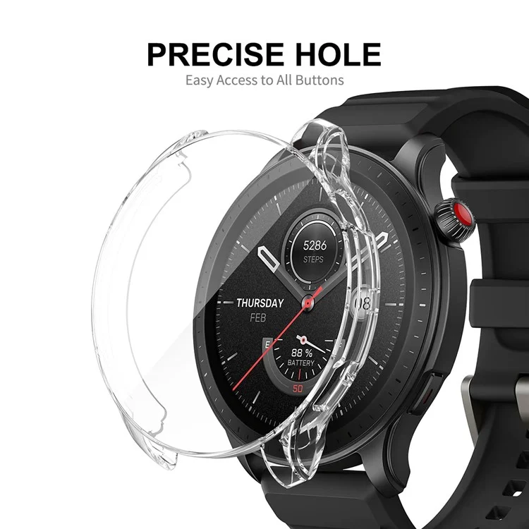 ENKAY HAT PRINCE para Huami Amazfit GTR 4 46mm Caixa de Relógio Transparente Proteção de Tela de Cobertura Total Capa TPU