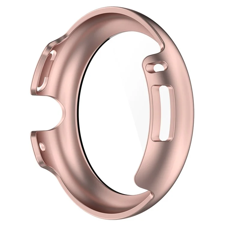 Für Google Pixel Watch 2 / Pixel Watch harte PC-Klar-Uhrgehäuse Volle Abdeckung Stoßfeste Abdeckung mit gehärtetem Glas-Displayschutz - Roségold