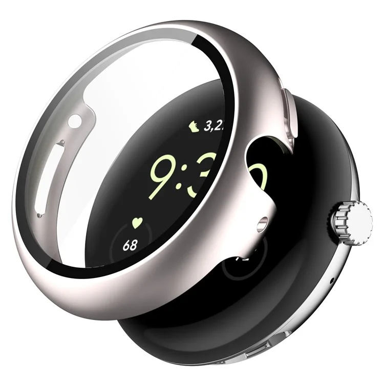 For Google Pixel Watch 2 / Pixel Watch Hard PC Clear Watch Case Full Coverage Shockproof Cover with Tempered Glass Screen Protector - Star Light Color