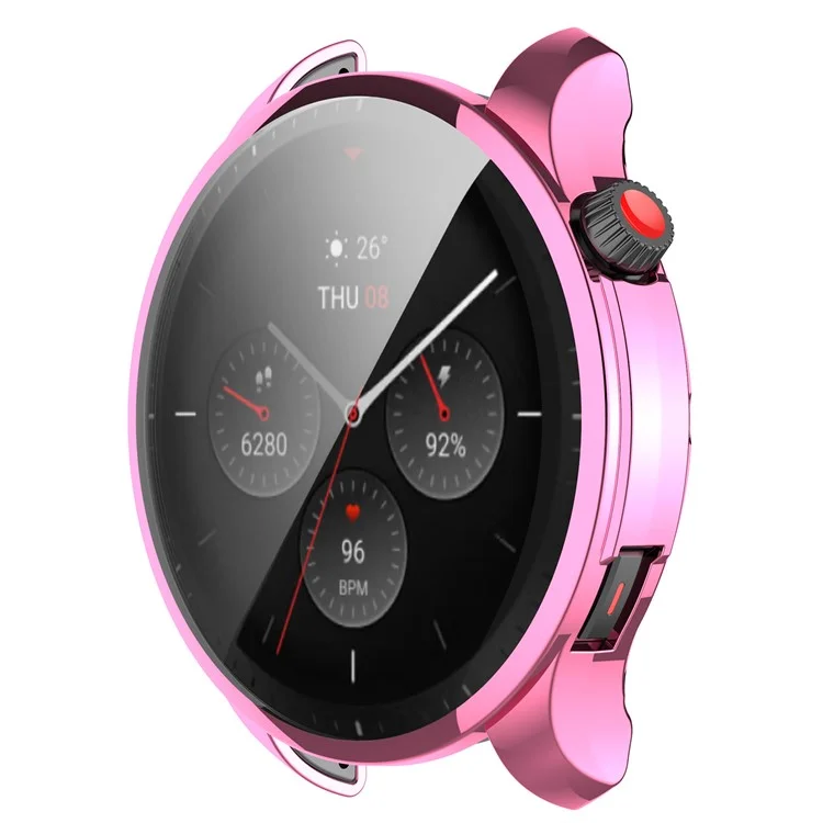 Für Huami Amazfit GTR 4 46mm All-inclusive Watch Protective Cover Weiche TPU Kratzfestes Elektroplattenkoffer - Rosa