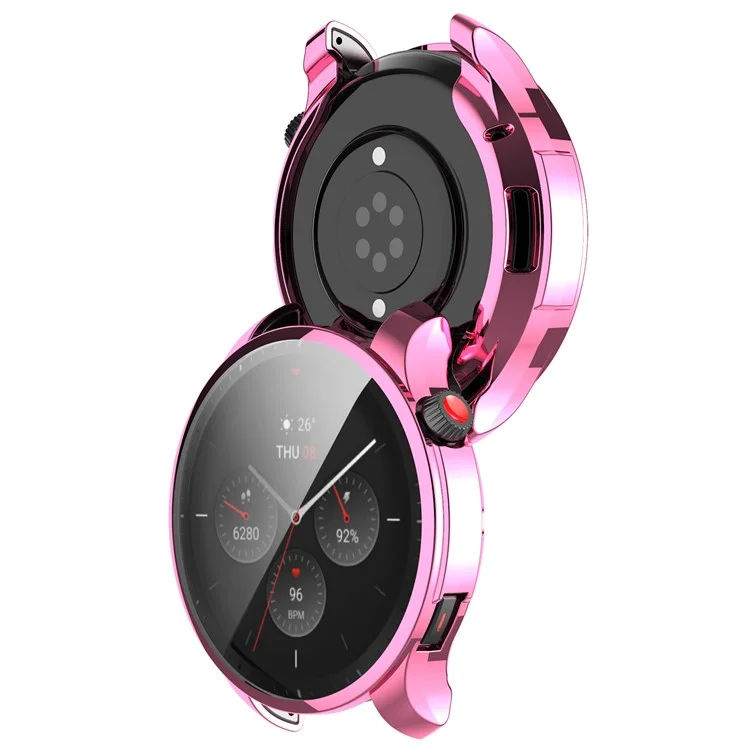 Für Huami Amazfit GTR 4 46mm All-inclusive Watch Protective Cover Weiche TPU Kratzfestes Elektroplattenkoffer - Rosa