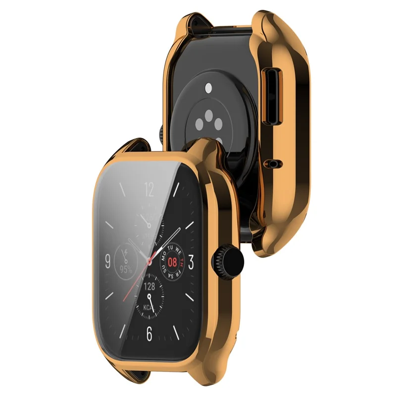 Electroplating Watch Case For Huami Amazfit GTS 4, Soft TPU Anti-Scratch All-inclusive Shell Cover - Gold