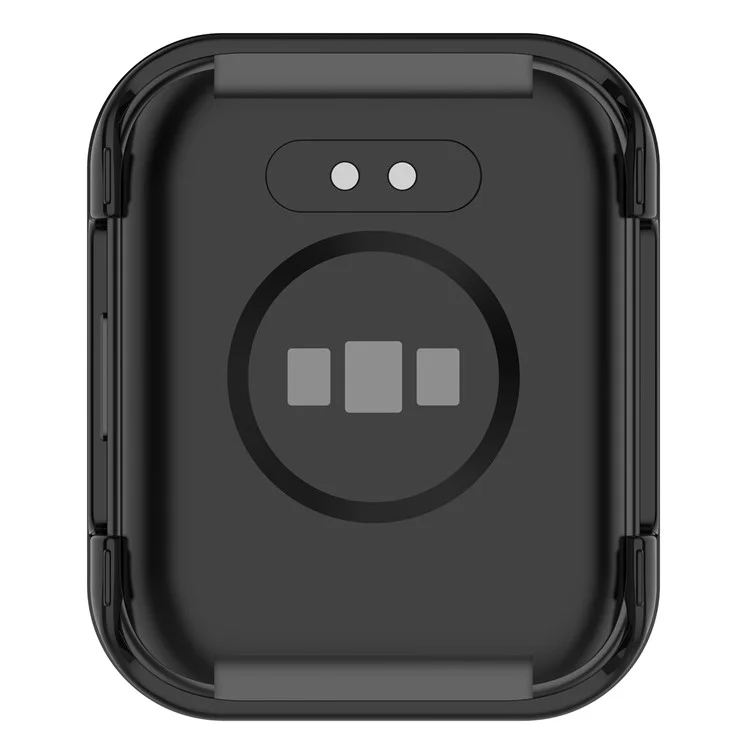 Für Realme Watch 3 Pro Hard PC Clear Watch Case Full Coverage Anti-scratch Protective Cover with Tempered Glass Screen Protector - Schwarz