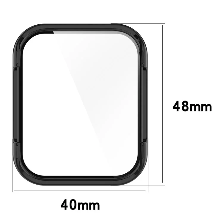 Für Realme Watch 3 Pro Hard PC Clear Watch Case Full Coverage Anti-scratch Protective Cover with Tempered Glass Screen Protector - Schwarz