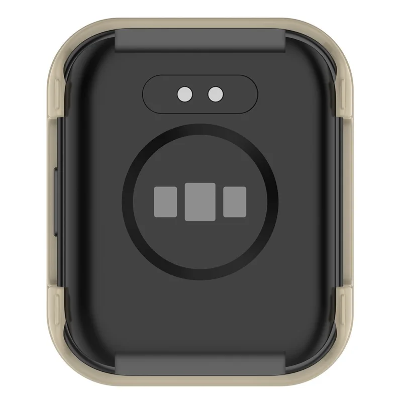 Voor Realme Watch 3 Pro harde PC duidelijke horlogebehuizing volledige dekking anti-kras beschermhoes met gehard glas schermbeschermer - Beige