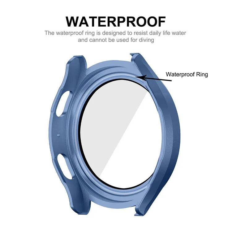 ENKAY HAT PRINCE For Samsung Galaxy Watch 5 40mm Waterproof Case with Tempered Glass Hard PC Cover - Blue