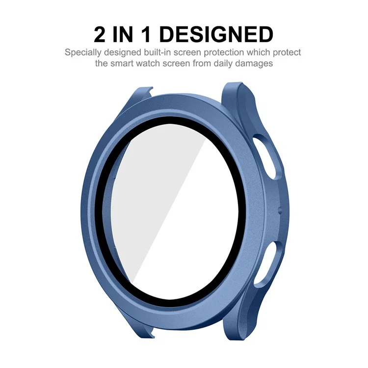 ENKAY HAT PRINCE For Samsung Galaxy Watch 4 / 5 44mm Anti-Moisture Waterproof Cover with Tempered Glass Screen Protector Hard PC All-Around Protective Case - Blue