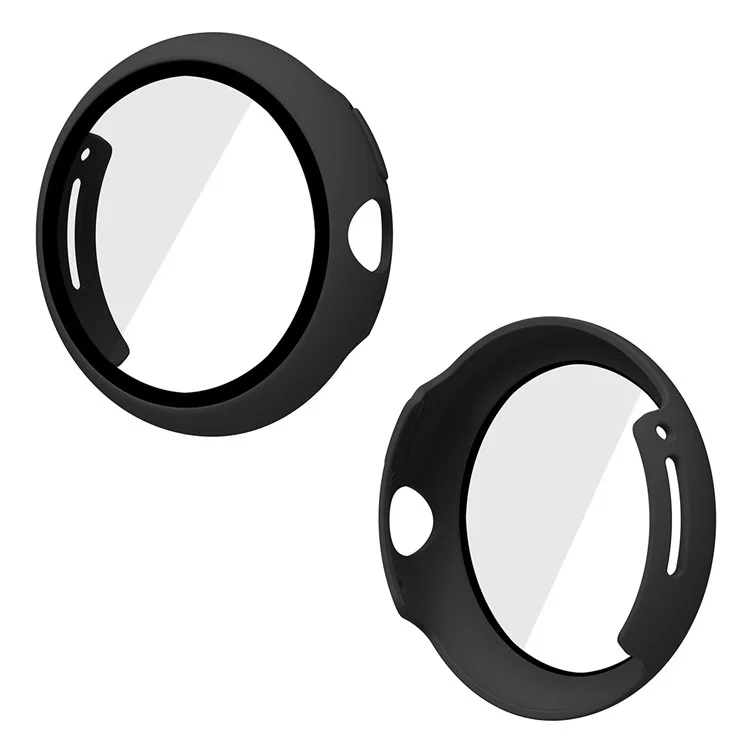 ENKAY HAT PRINCE For Google Pixel Watch 2 / Pixel Watch Hard PC Case with Tempered Glass Screen Protector Scratch Resistant Overall Protective Cover - Black