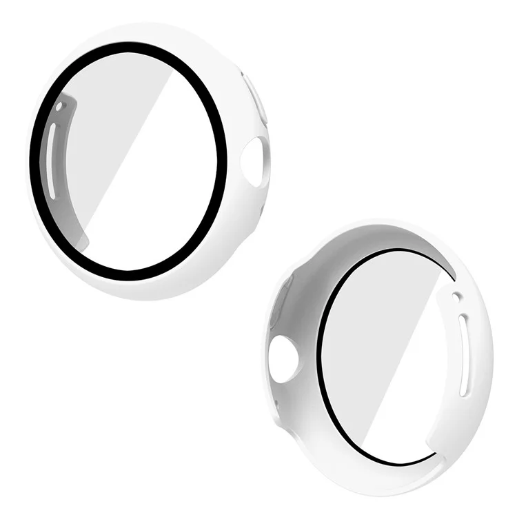 ENKAY HAT PRINCE For Google Pixel Watch 2 / Pixel Watch Hard PC Case with Tempered Glass Screen Protector Scratch Resistant Overall Protective Cover - White