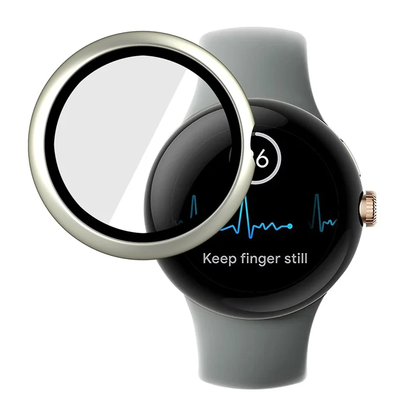 ENKAY HAT PRINCE For Google Pixel Watch 2 / Pixel Watch Hard PC Case with Tempered Glass Screen Protector Scratch Resistant Overall Protective Cover - Star Light