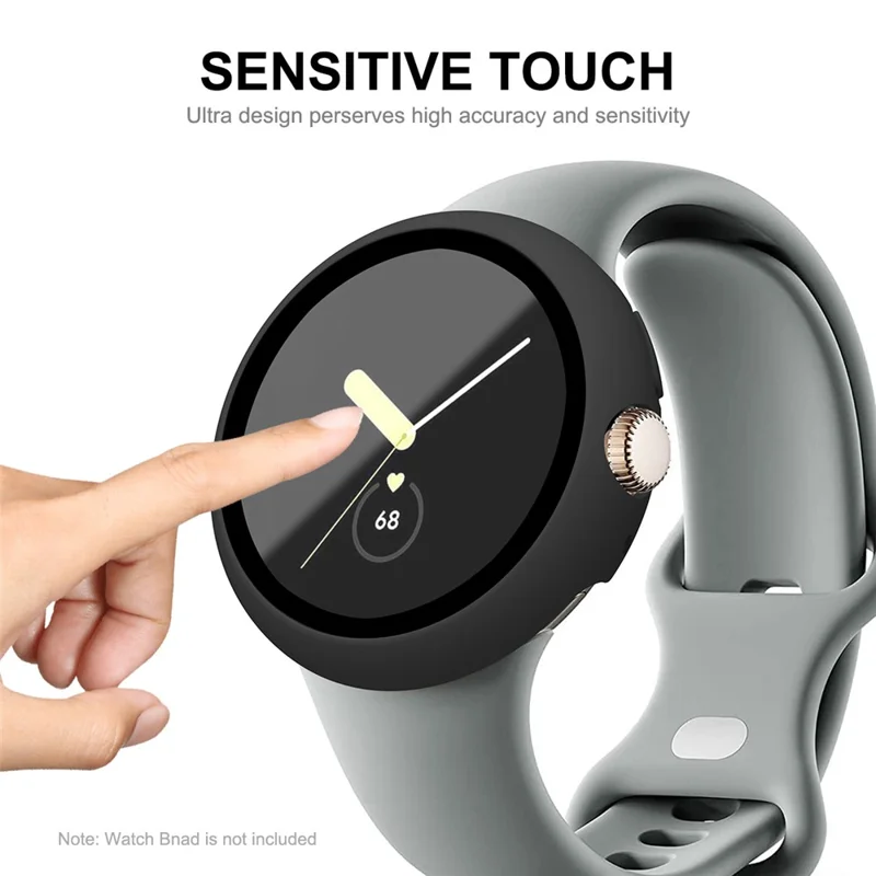 ENKAY HAT PRINCE For Google Pixel Watch 2 / Pixel Watch Hard PC Case with Tempered Glass Screen Protector Scratch Resistant Overall Protective Cover - Star Light