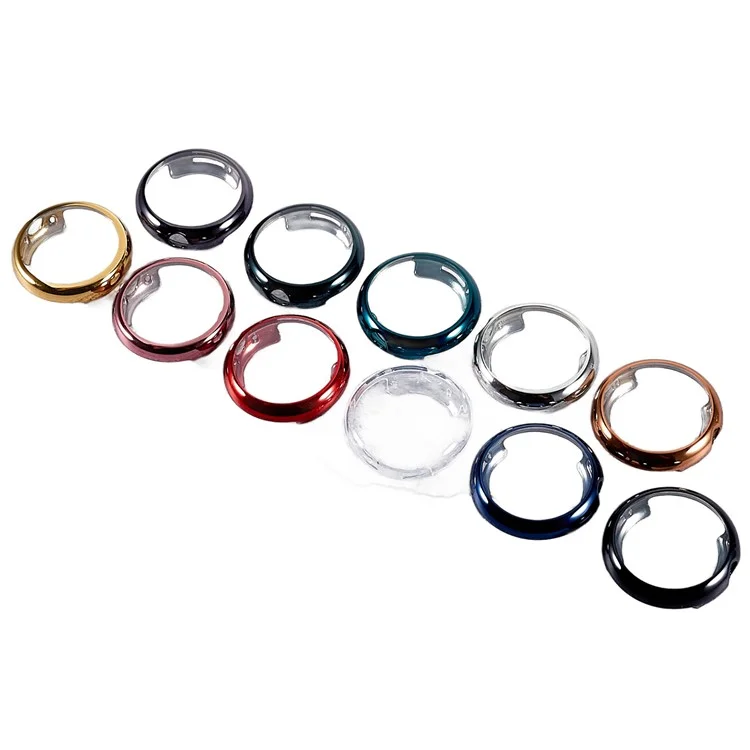 Para Google Pixel Watch 2 / Pixel Watch Proteção Total Capa Suave de TPU Caso Anti-arranhaduras Moldura Metálica Eletrodepositada - Preto
