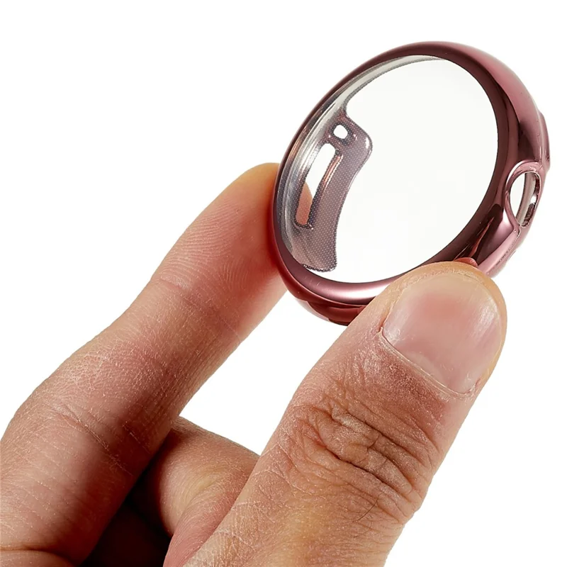 For Google Pixel Watch 2 / Pixel Watch Full Protection Soft TPU Watch Case Anti-scratch Electroplating Metal Color Frame Cover - Pink