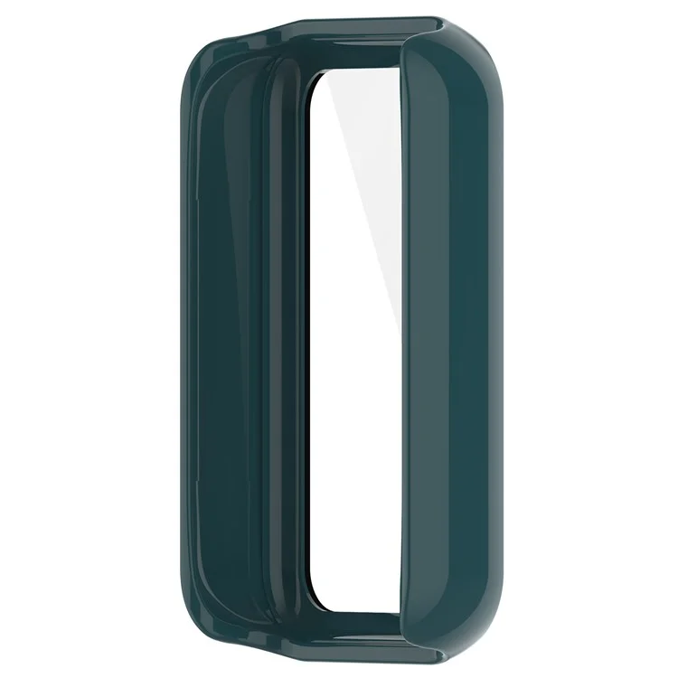 Pour Huami Amazfit Band 7 Étui de montre en PC dur Anti-rayures Couverture de protection avec protecteur d'écran en verre trempé - Vert
