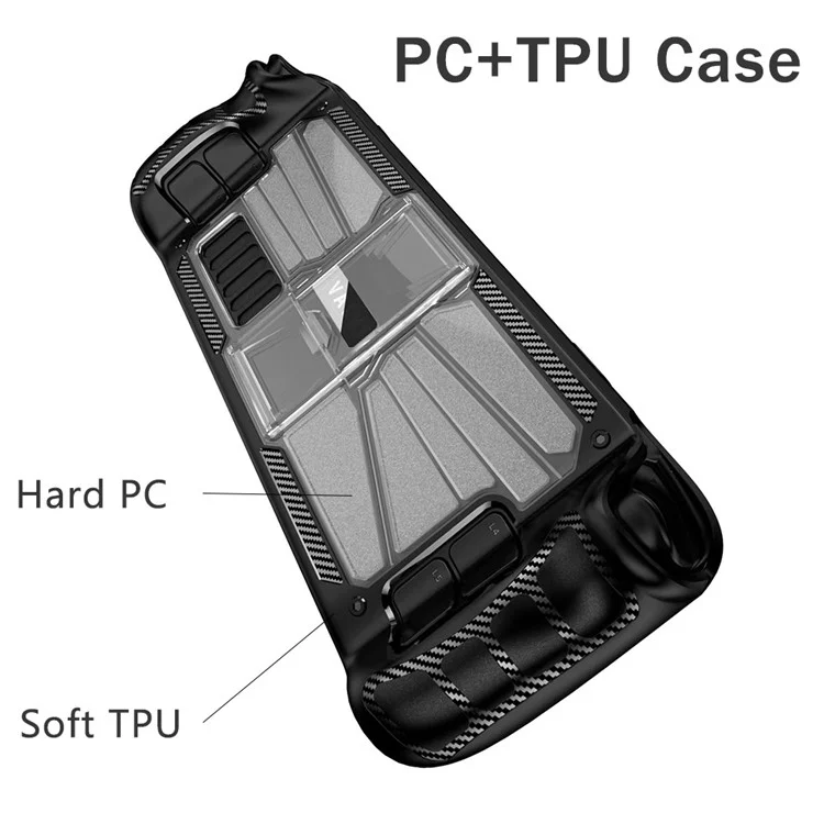 PC+TPU Protettivo Custodia Per Steam Deck, Succhio Succhio Console Concetalla Cassed Design Sanseve - Trasparente