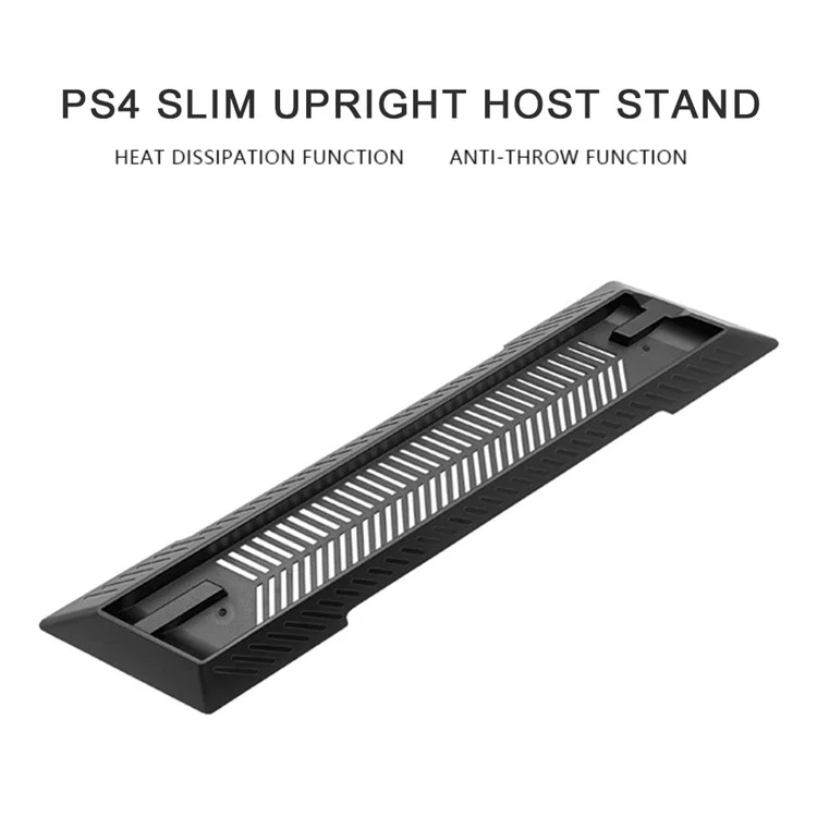 KJH KJH-PS4SLIM-01 For PS4 Slim Game Console Upright Stand Holder Heat Dissipation Base - Black