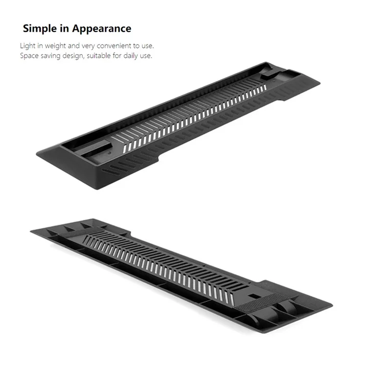 KJH KJH-PS4SLIM-01 For PS4 Slim Game Console Upright Stand Holder Heat Dissipation Base - Black