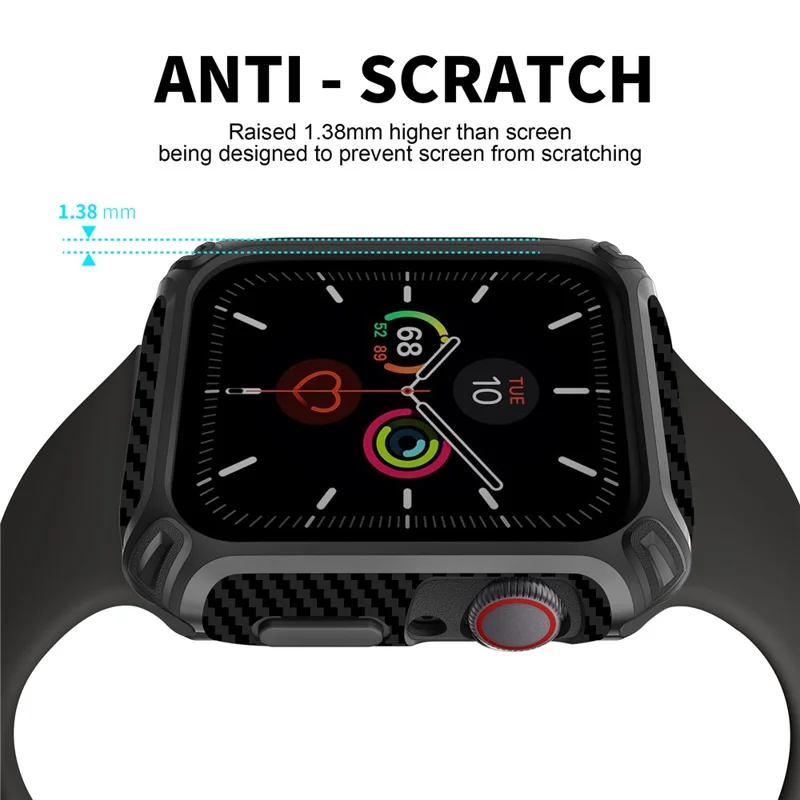 QUAD Element Series For Apple Watch Series 9 / 8 / 7 41mm Soft TPU Watch Case Bumper Scratch-Resistant Protective Frame Cover - Army Green
